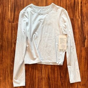 Lululemon Athletica Classic-Fit Cotton Blend Light Blue Long Sleeve